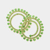 Green Crystal Cluster Swirl Round Pageant Earrings  | Evening Earrings