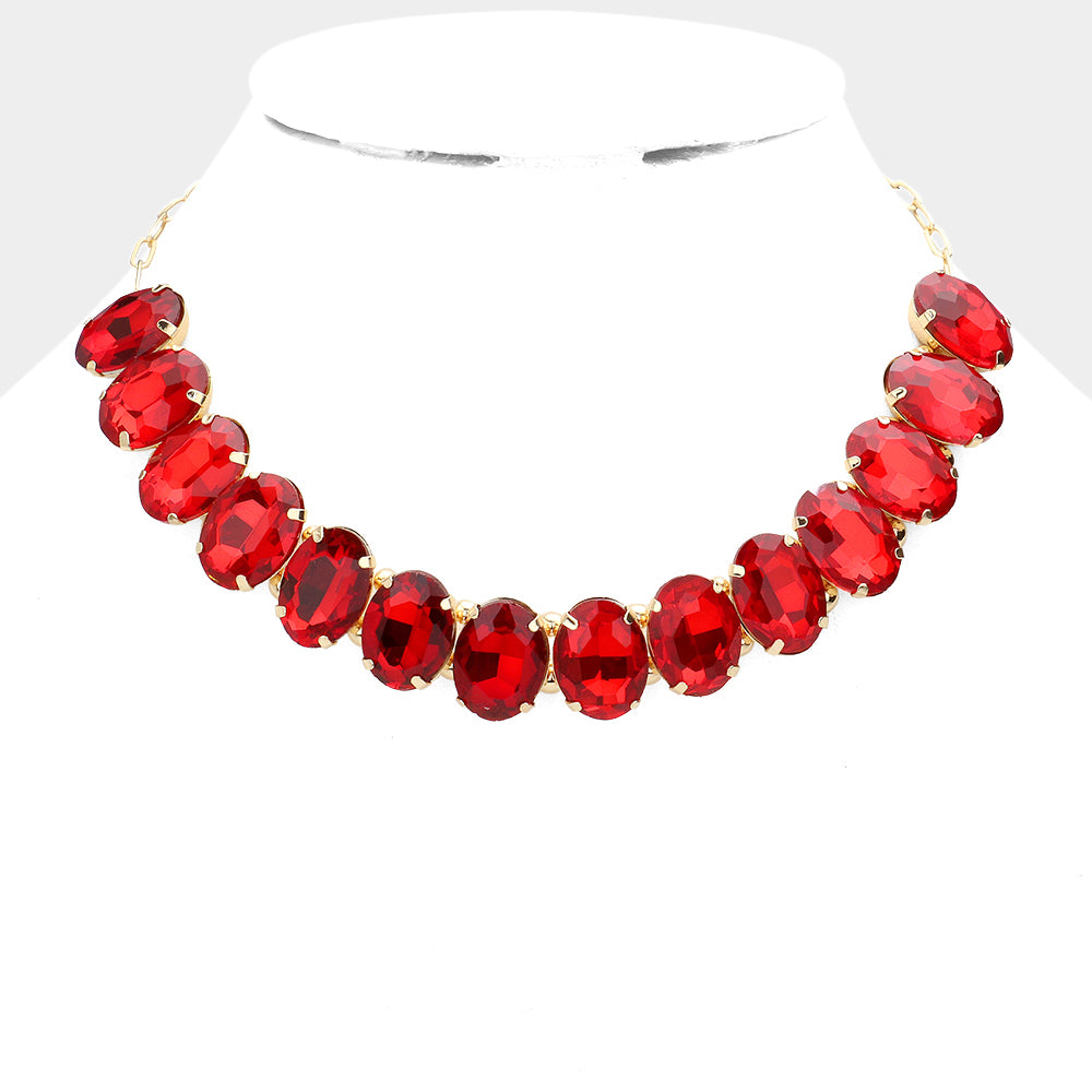 Exquisite Big Size Red Crystal Necklace For Women Jewelry Real 925 Silver  Water Drop Gem Party Gift - Necklaces - AliExpress