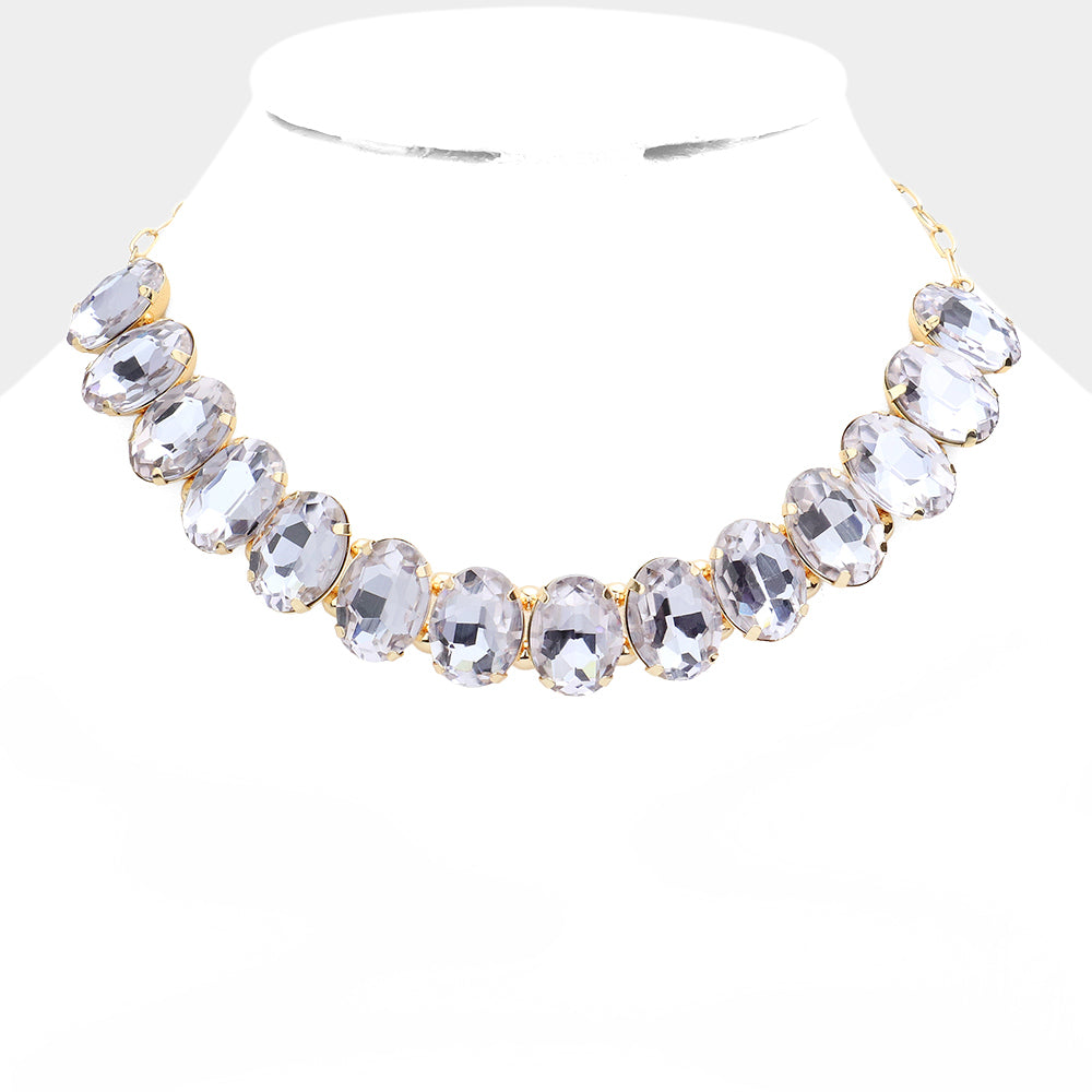 Tanzanite Oval Stone Pageant Necklace | Evening Necklace