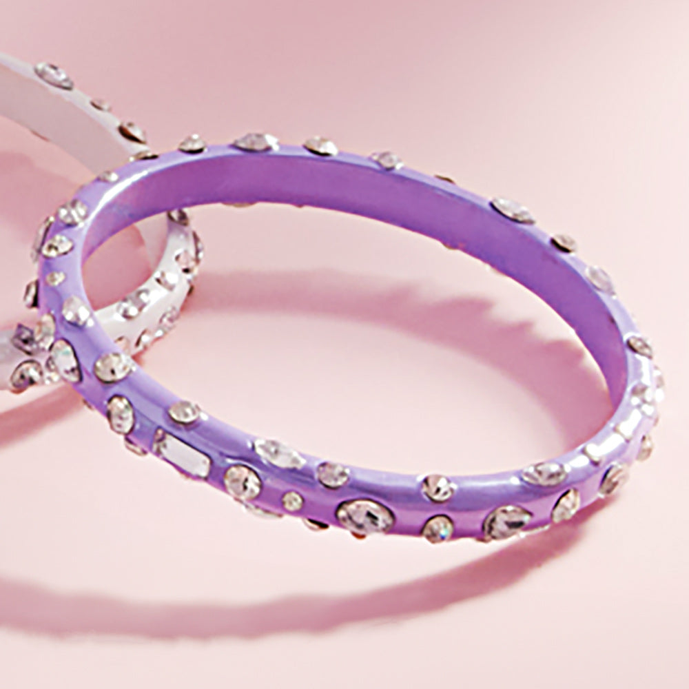 Lavender Multi Stone Fun Fashion Bangle Bracelet | Outfit of Choice Jewelry