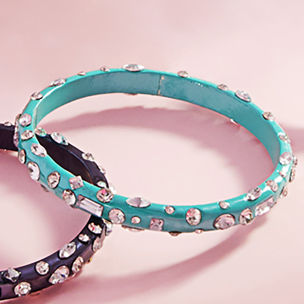 Mint Multi Stone Fun Fashion Bangle Bracelet | Outfit of Choice Jewelry