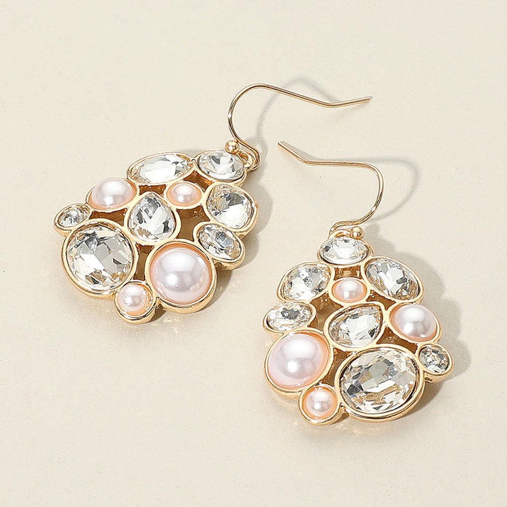 Cream Pearl Mixed Stone Fun Fashion Earrings | Headshot Earrings | Photoshoot Earrings