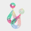 Multi -Color Raffia Wrapped Teardrop Dangle Earrings | Fun Fashion Earrings