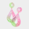 Multi-Color Raffia Wrapped Teardrop Dangle Earrings | Fun Fashion Earrings
