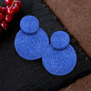Blue Swirl Double Raffia Link Pageant Earrings | Fun Fashion Earrings