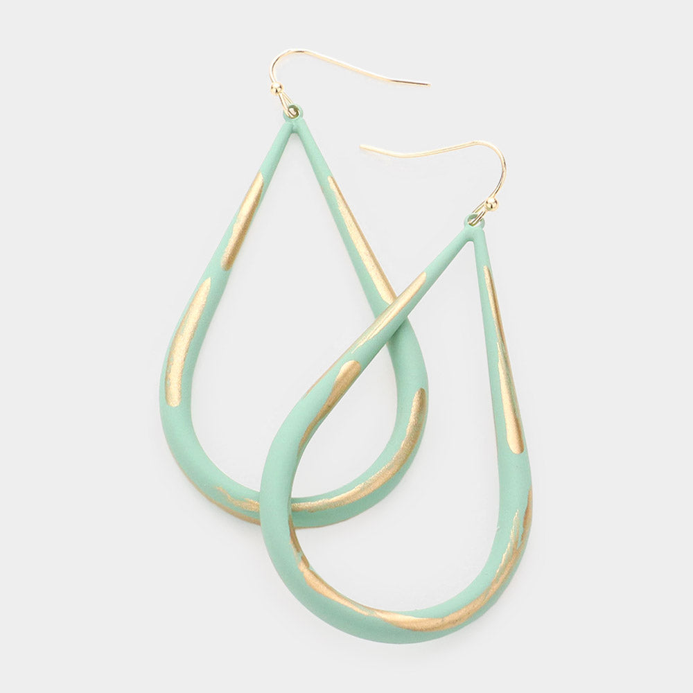 Mint Open Teardrop Fun Fashion Earrings | Outfit of Choice Earrings 