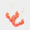 Coral Bead Wrapped Abstract Dangle Fun Fashion Earrings | Outfit of Choice Earrings