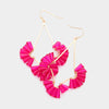 Fuchsia Bead Wrapped Abstract Dangle Fun Fashion Earrings | Outfit of Choice Earrings