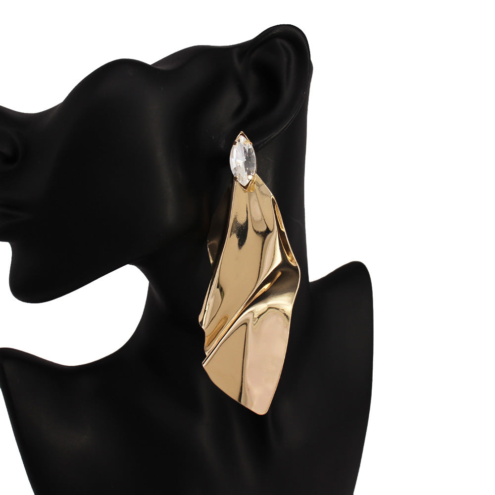 Gold Metal Fun Fashion Earrings | Outfit of Choice Earrings l Head Shot Earrings