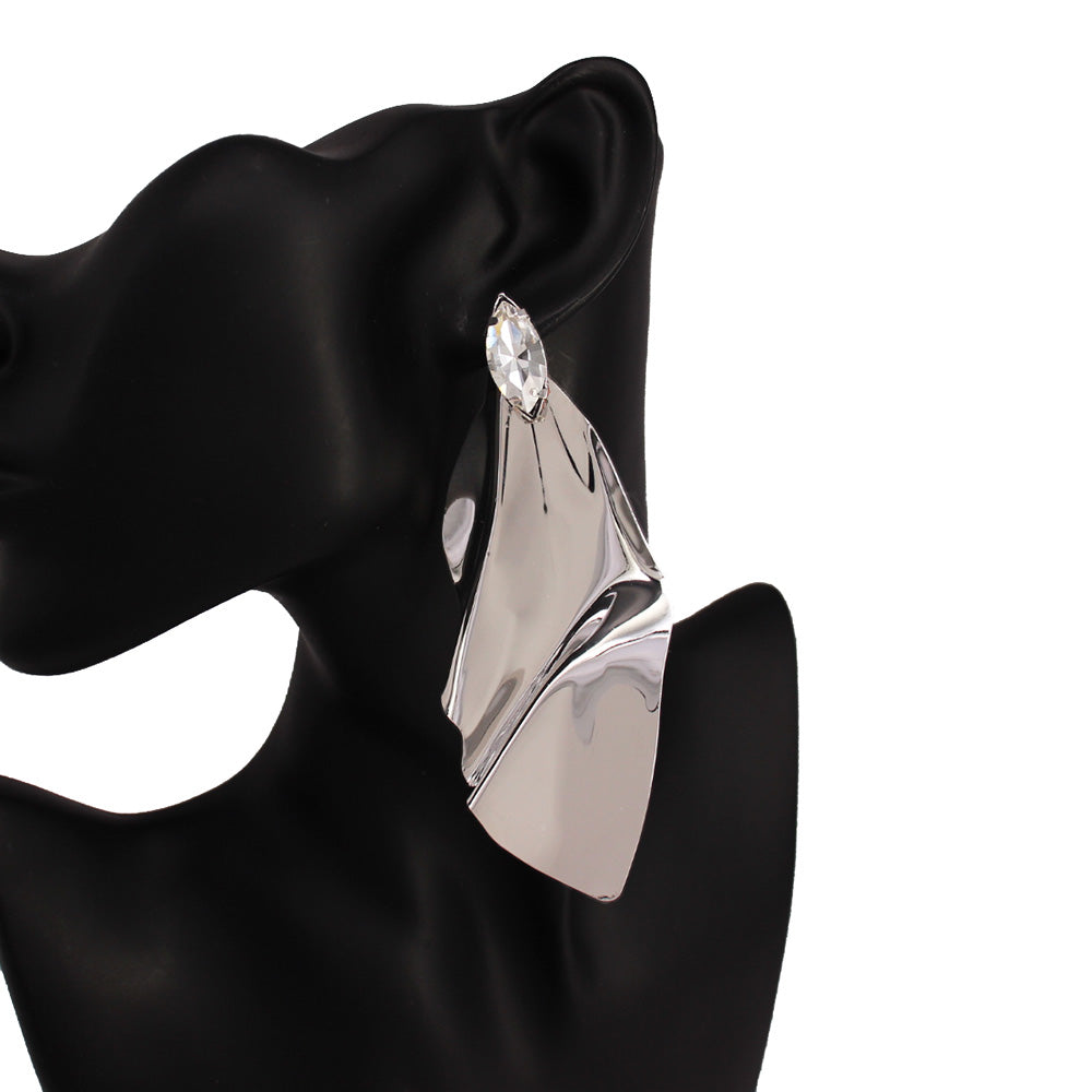 Silver Metal Fun Fashion Earrings | Outfit of Choice Earrings l Head Shot Earrings