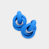 Blue Small Open Circle Link Fun Fashion Earrings | Outfit of Choice Earrings