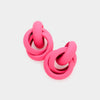 Pink Small Open Circle Link Fun Fashion Earrings | Outfit of Choice Earrings