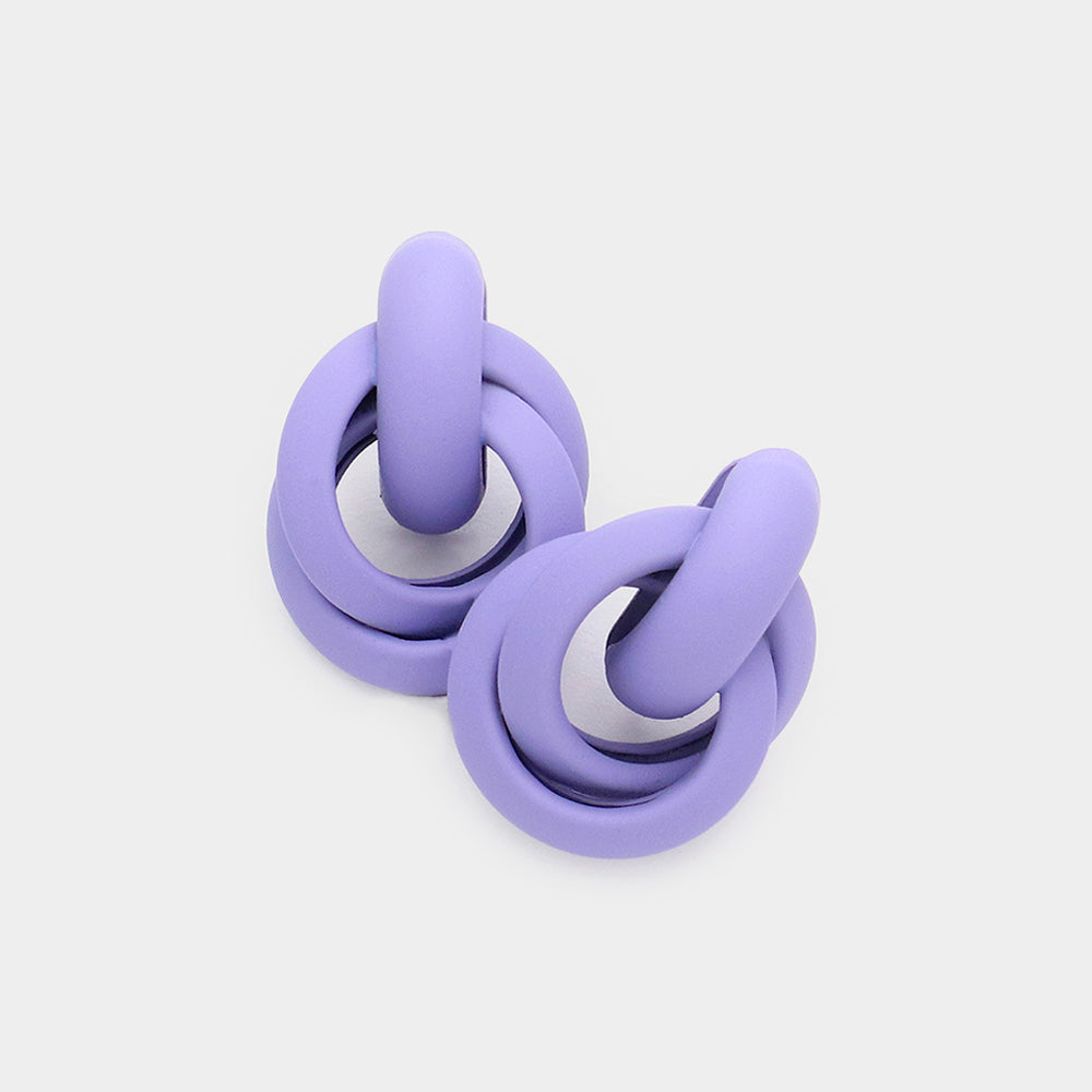 Lavender Small Open Circle Link Fun Fashion Earrings | Outfit of Choice Earrings