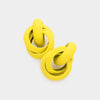 Yellow Small Open Circle Link Fun Fashion Earrings | Outfit of Choice Earrings