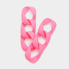 Long Pink Colored Chain Link Fun Fashion Earrings | Runway Earrings