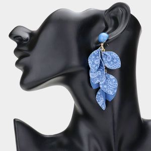 Medium Blue Denim Fun Fashion Earrings | Headshot Earrings | 613327