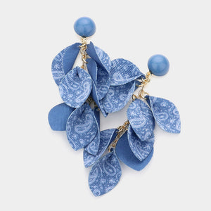 Medium Blue Denim Fun Fashion Earrings | Headshot Earrings