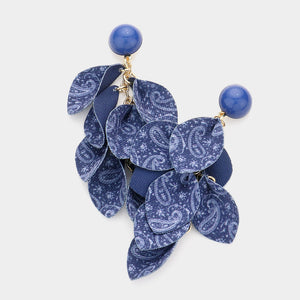 Dark Blue Denim Fun Fashion Earrings | Headshot Earrings