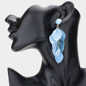 Light Blue Denim Fun Fashion Earrings | Headshot Earrings | 613329