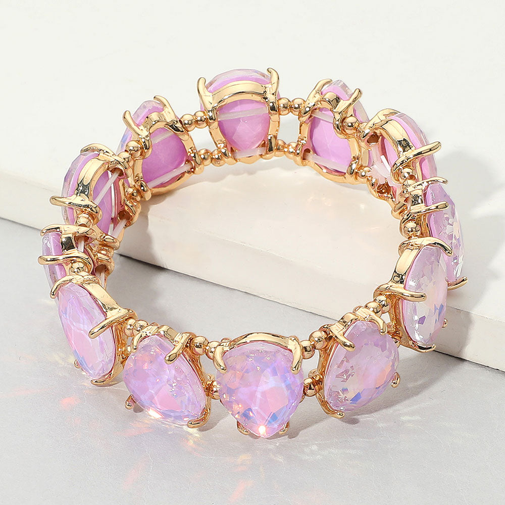 Lavender Opal Teardrop Fun Fashion Stretch Bracelet  | Outfit of Choice Jewelry