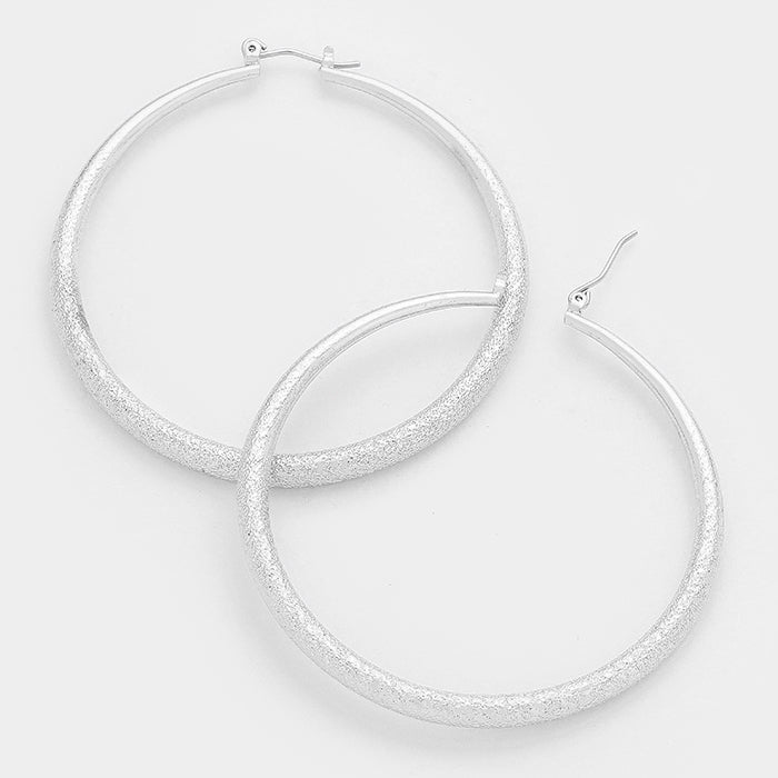 Silver Graduated Metal Hoops | 3"