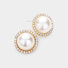 Cream Pearl and Rhinestone Bridal Stud Earrings | Wedding Jewelry