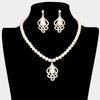 Cream Pearl Teardrop Bridal Necklace Set | Wedding Necklace Set