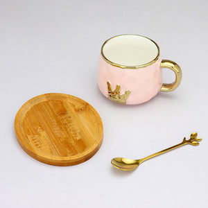 Pink Crown Mug and Saucer Set All Pieces