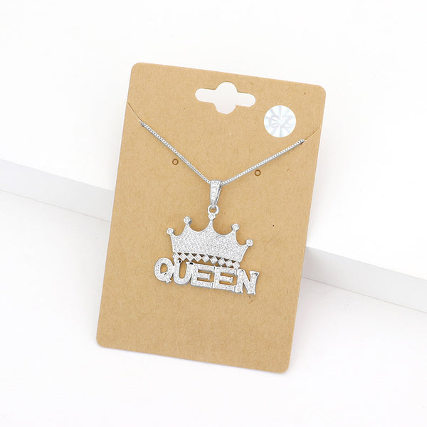 BWL Number Crown Pendant Thirteen ガボール QueenCrownPendantNecklaceonSil