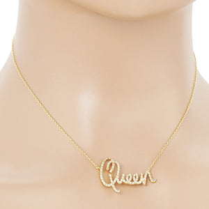 Queen Message Pendant Necklace | PDN2696