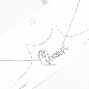 Queen Message Pendant Necklace | PDN2696