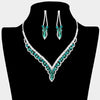 Emerald Marquise Stone Rhinestone Accented Homecoming Jewelry | Prom Jewelry