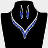 Sapphire Marquise Stone Rhinestone Accented Homecoming Jewelry | Prom Jewelry