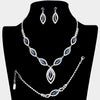 Blue Rhinestone Necklace Set