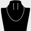 Black/Clear Rhinestone Prom Necklace Set | Homecoming Jewelry
