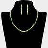 Light Green Rhinestone Prom Necklace Set | Homecoming Jewelry