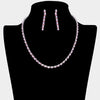 Amethyst Rhinestone Prom Necklace Set | Homecoming Jewelry