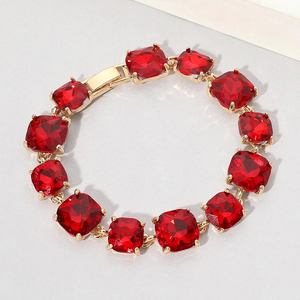 Red Link Bracelet Gold Backed on a white background