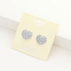 Clear Crystal Pave Heart Stud Pageant Earrings | Small Stud Earrings for Little Girls