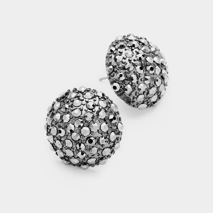 Hematite Dome Stud Earrings