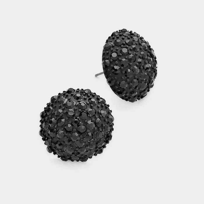 Jet Black & Crystal Stud Earrings Jet Black & Crystal Stud Earrings