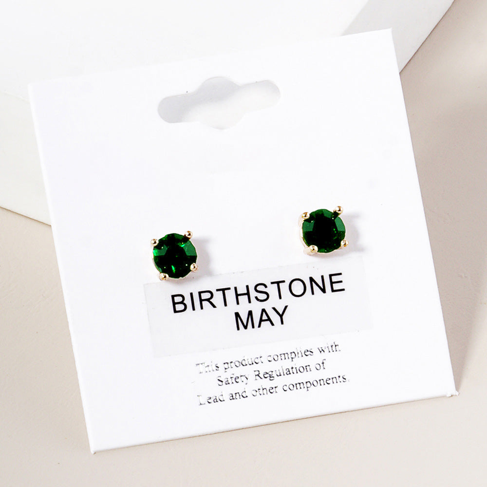 Small Emerald Stud Earrings Birthstone Earrings Little Girl