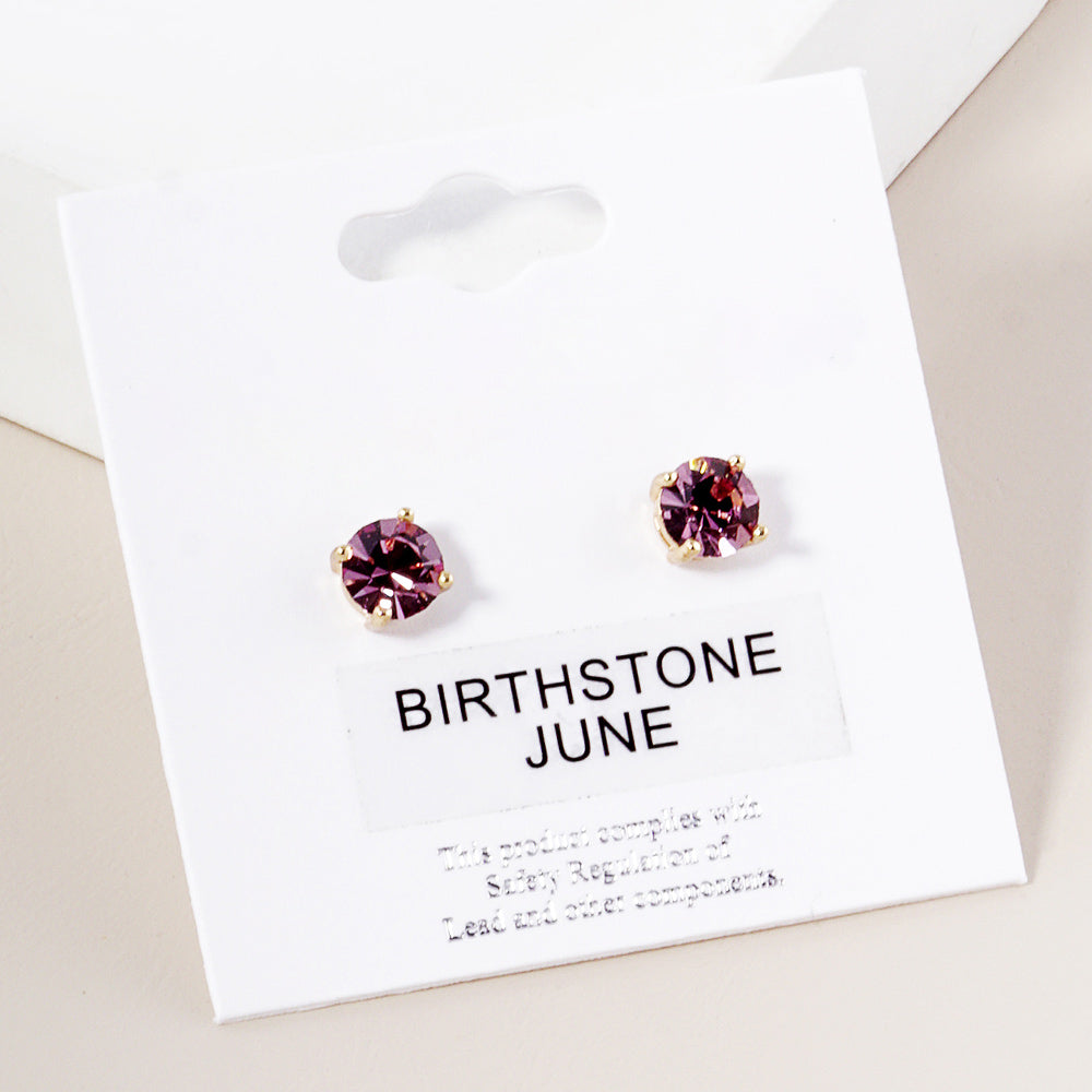 Small Lavender Stud Earrings on Gold | June Birthstone Earrings | Little Girl Earrings
