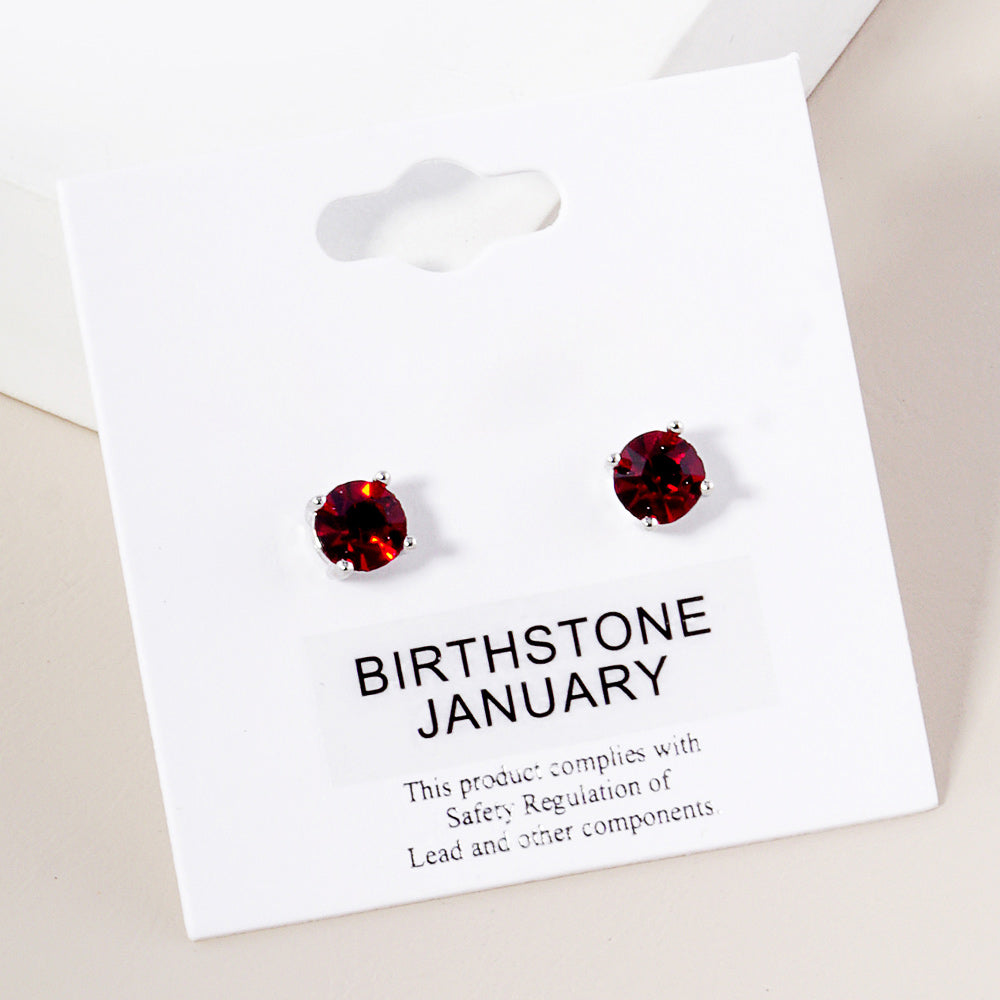 Small Red Stud Earrings | January Birthstone Earrings | Little Girl Earrings