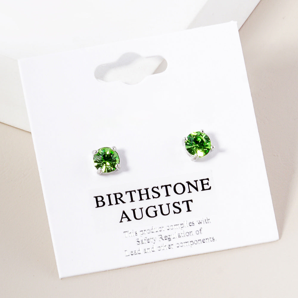 Small Peridot Stud Earrings | August Birthstone Earrings | Little Girl Earrings