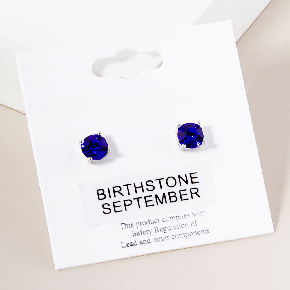 Small Sapphire Stud Earrings | September Birthstone Earrings | Little Girl Earrings