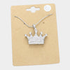 CZ Silver Crown Pendant Necklace