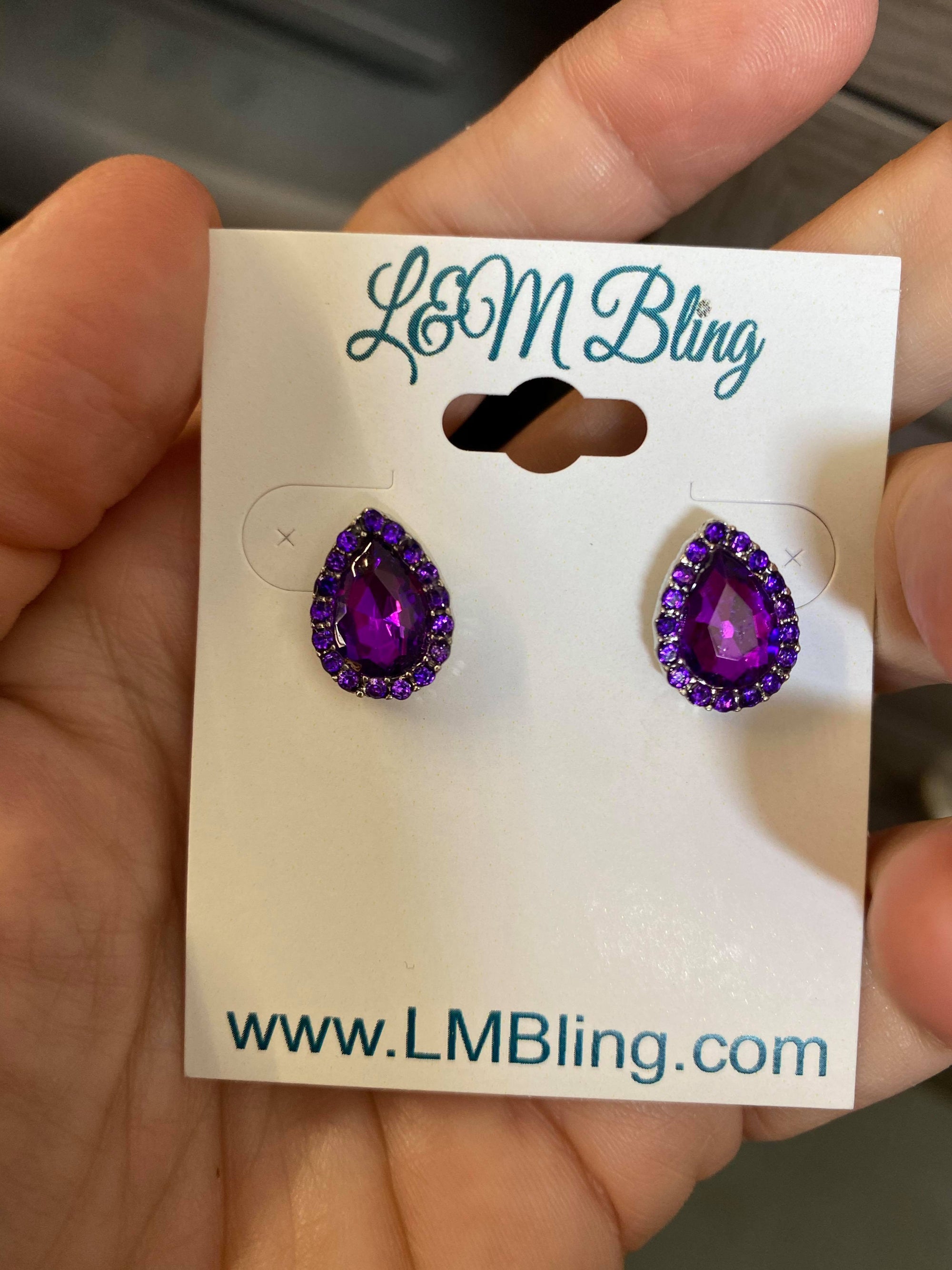 Little Girls Small Purple Stud Earrings | GE0239PURH