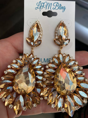 harmtty 1 Pair Women Earrings Long Sparkling Rhinestone Luxury Dangle  Earrings for Prom - Walmart.com