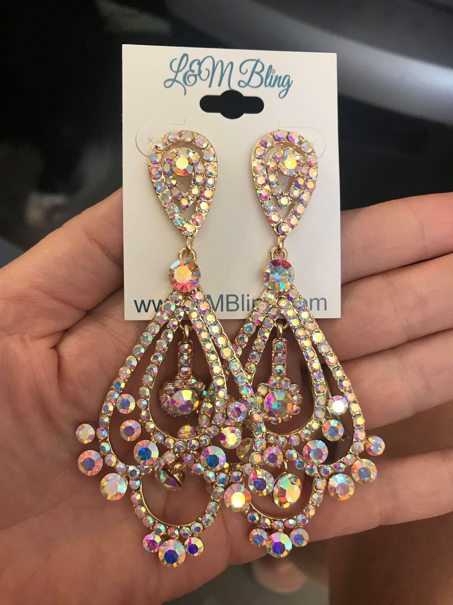 AB Earrings Chandelier Earrings on Gold | H202-13 G-AB